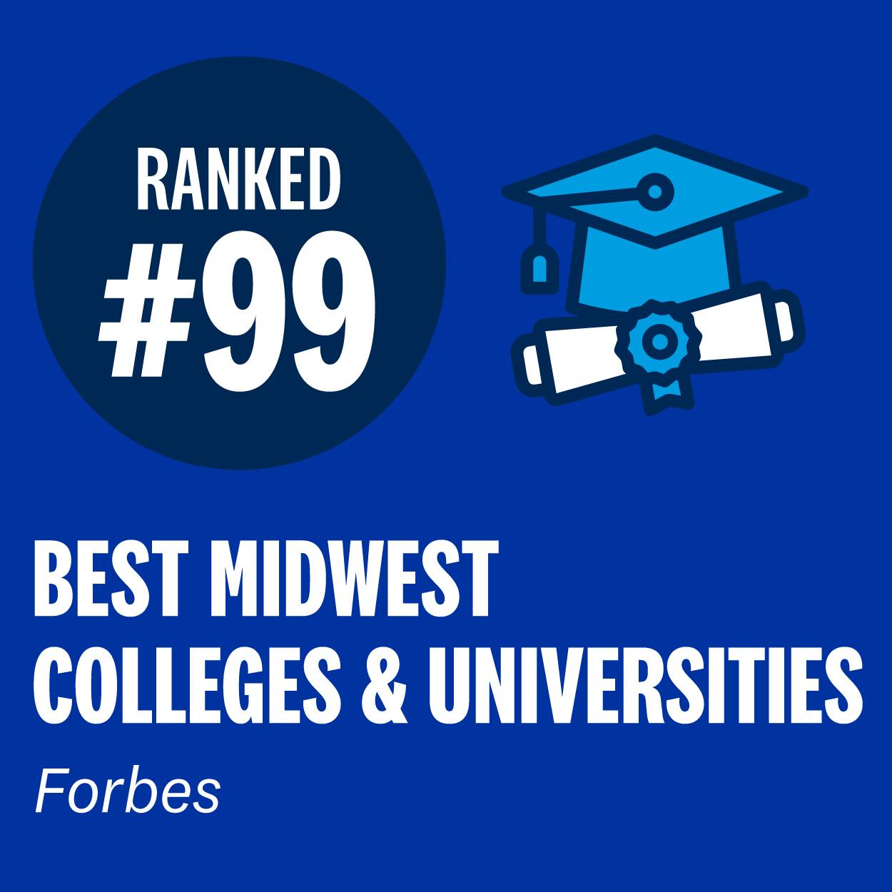 Ranked #99 in Best Midwest Colleges & Universities by Forbes